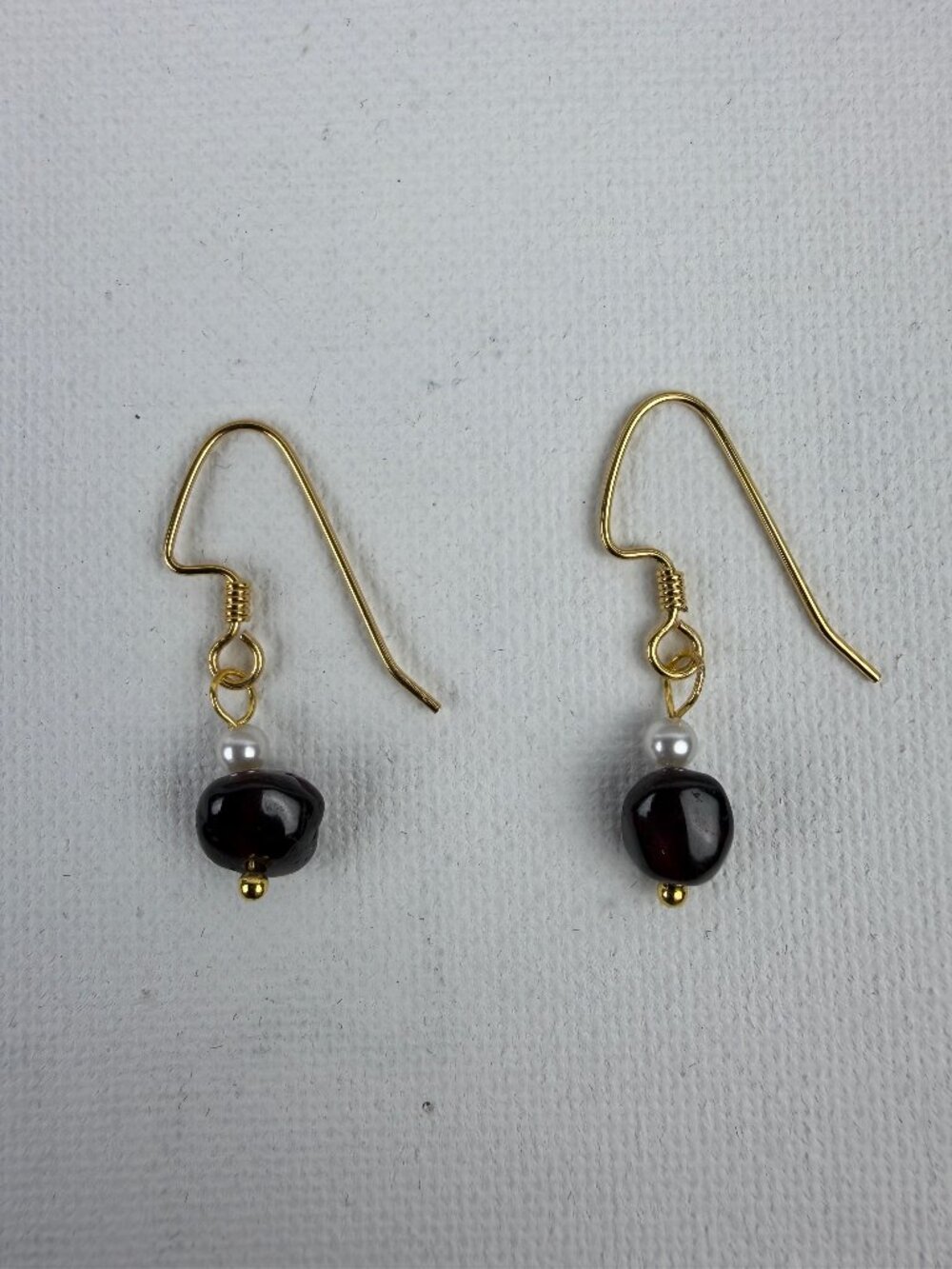 Natural Garnet and Pearl Earrings